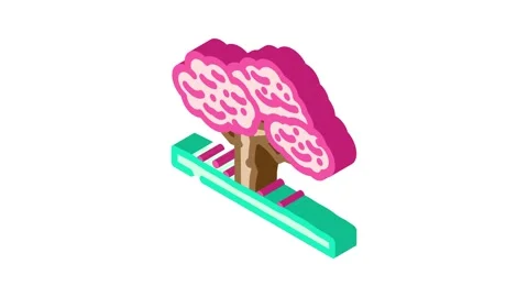 Cherry blossom viewing spring isometric icon animation Stock Footage 327276512