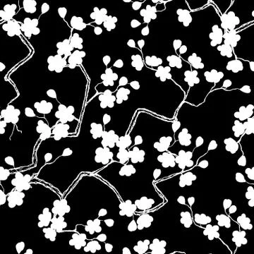 Cherry blossoms seamless pattern Stock Illustration