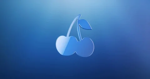 Cherry Blue 3d Icon Video stock 69985139