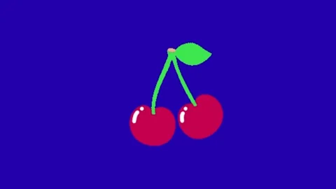 Cherry on blue background chroma key 库存影片 333561065