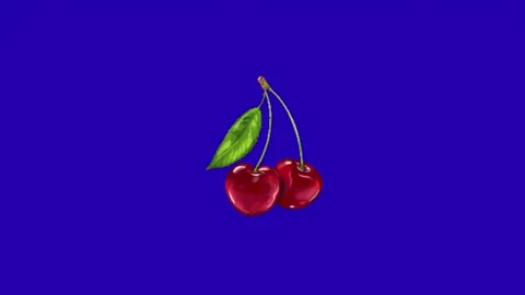 Cherry on blue background chroma key 库存影片 333561069