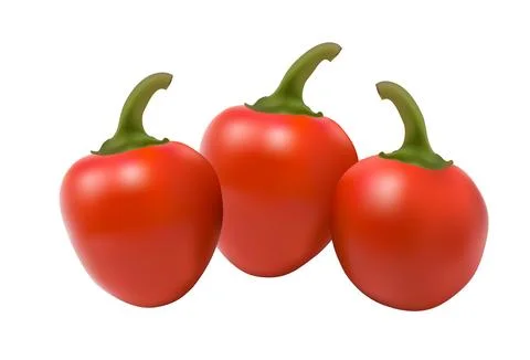 Cherry-bomb-chilli pepper on white background Stock Illustration