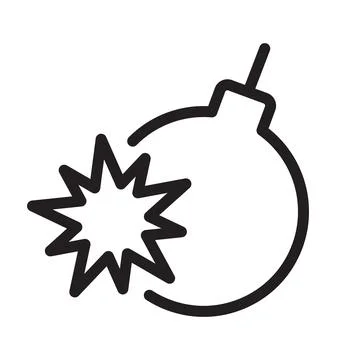 Cherry Bomb Icon With Explosion for Fireworks or Independence Day 스톡 일러스트