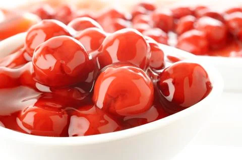 Cherry in bowl Stock Photos