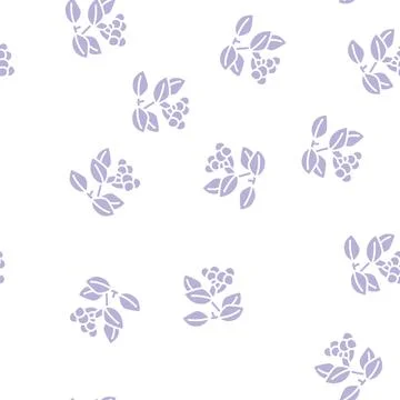 Cherry branch glyph seamless pattern Illustrazione stock
