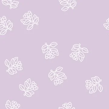 Cherry branch line seamless pattern Illustrazione stock