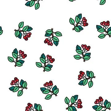 Cherry branch vector seamless pattern Stock Illustration