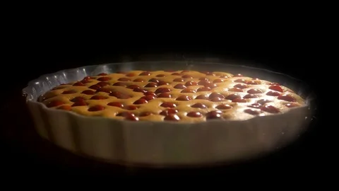 Cherry cake baking timelapse Stock Footage 88337674
