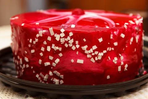 Cherry cake is called Drunk Cherry, a delicious, sweet confection with red .. Stock Photos