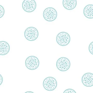 Cherry cake glyph vector seamless pattern Stock Illustration