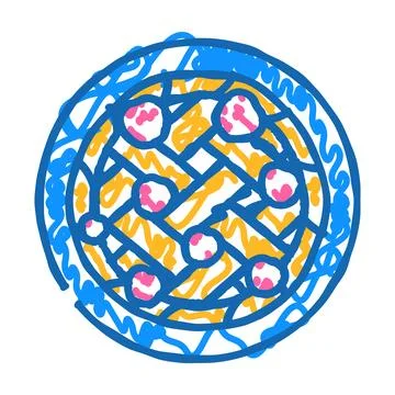 Cherry cake icon doodle illustration Stock Illustration