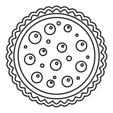 Cherry cake icon, outline style Illustrazione stock