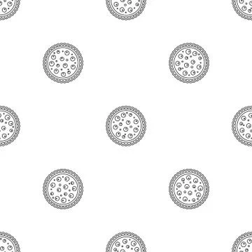 Cherry cake icon, outline style 스톡 일러스트