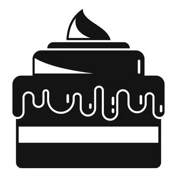 Cherry cake icon simple vector. Happy anniversary Stock Illustration