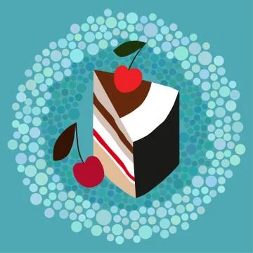 Cherry cake Stock Illustration