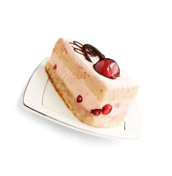 Cherry Cake Stock Illustration