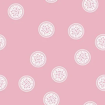 Cherry cake line vector seamless pattern Stockillustratie