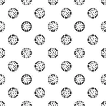 Cherry on cake pattern seamless vector Stock Illustration