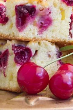Cherry cake Stock Photos