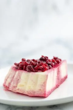 Cherry cake on plate Stock Photos