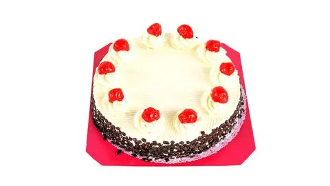 Cherry cake on a white background. Stock Photos