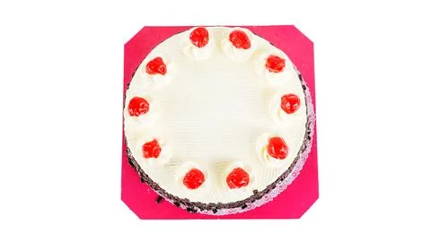 Cherry cake on a white background. Stock Photos