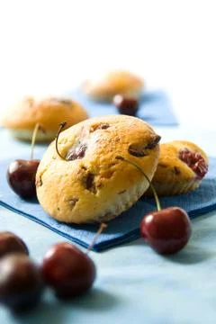 Cherry cakes Stock Photos