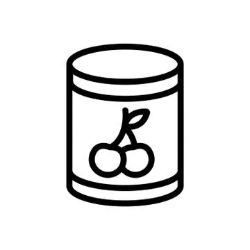 Cherry canned icon vector outline illustration Illustrazione stock