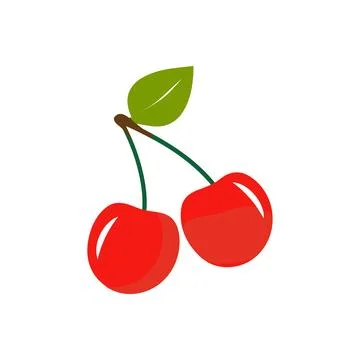 Cherry cartoon vector illustration. Cute Cherry character Illustrazione stock