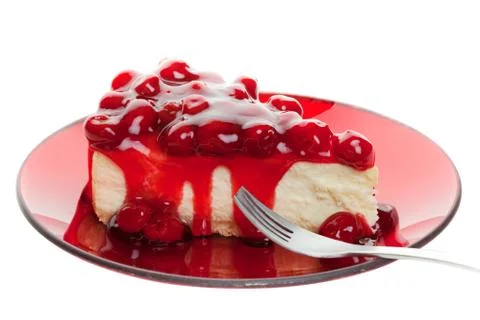 Cherry cheese cake Stock Photos