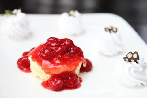 Cherry cheese cake Stock Photos