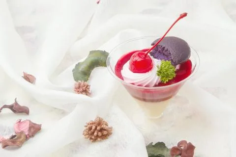 Cherry cheesecake Stock Photos