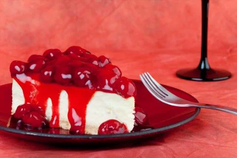 Cherry cheesecake Stock Photos