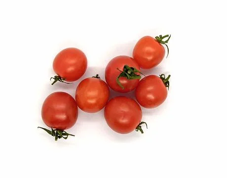Cherry. cherry tomatoes on a white background top view Foto stock