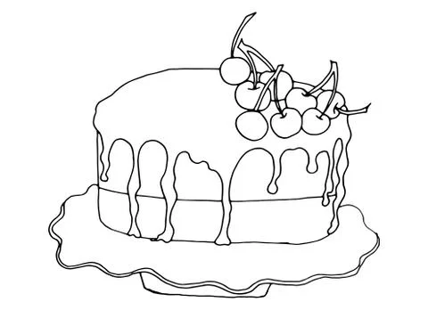 Cherry chocolate cake icon. Isometric of cherry chocolate cake vector icon Stock Illustration