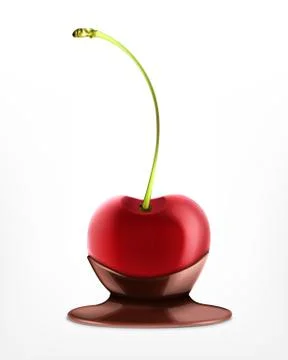 Cherry in chocolate Stock Illustration