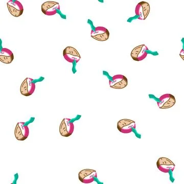 Cherry in chocolate isometric icon seamless pattern イラスト素材