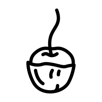 Cherry in chocolate line icon vector illustration 库存插图