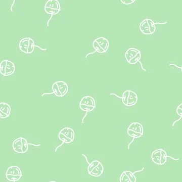 Cherry in chocolate line vector seamless pattern Stockillustratie