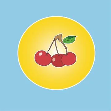 Cherry in the circle Stock Illustration