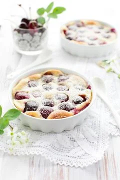 Cherry Clafoutis Stock Photos