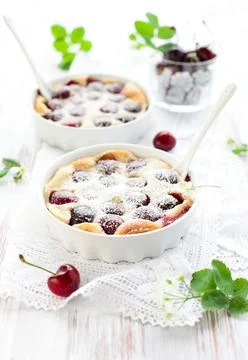 Cherry Clafoutis Stock Photos