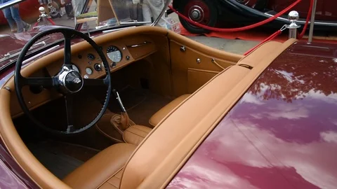 Cherry Classic Car Interior Video stock 114715575