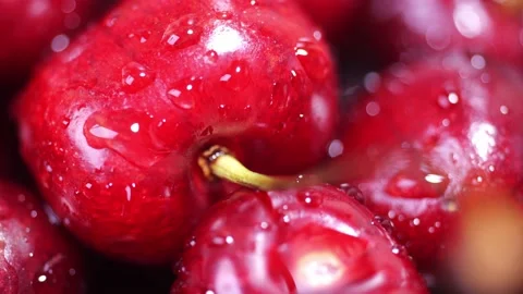 Cherry close-up rotates. macro video cherry Stock-Footage 157124840