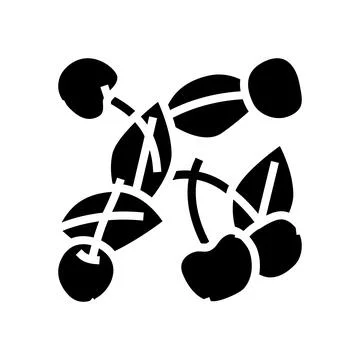Cherry composition glyph icon vector illustration Illustrazione stock