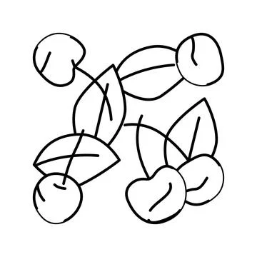 Cherry composition line icon vector illustration Stock Illustration