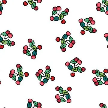 Cherry composition vector seamless pattern Stockillustratie