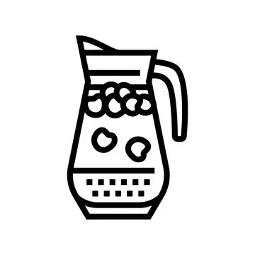 Cherry compote line icon vector illustration Stock Illustration