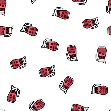 Cherry compote vector seamless pattern 스톡 일러스트