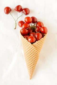Cherry in the cone Stock Photos